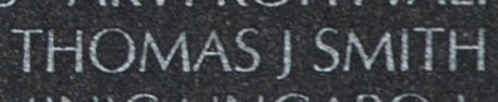 Engraved name on The Wall of Chief Warrant Officer Thomas J. Smith, U.S. Army